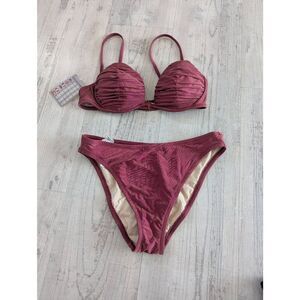 La Perla by Anna Club Bikini Bathing Suit women's size‎ 44 pink shimmer
